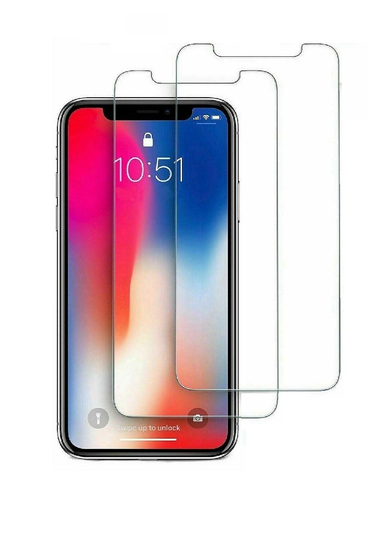 Super 2 Pieces Tempered Glass Screen Protector Clear Designed For iPhone X Full Screen Coverage And Bubble Free - Image 1
