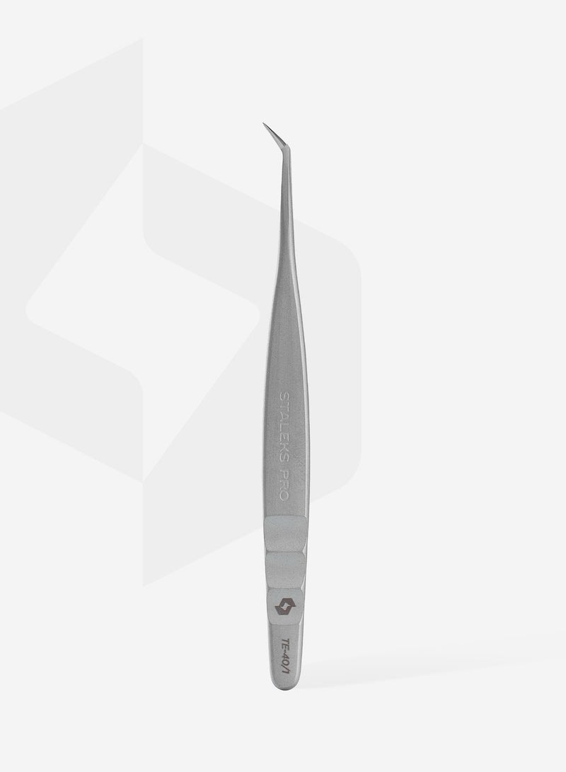 STALEKS PRO Professional eyelash tweezers EXPERT 40 TYPE 1 (L-shaped, 50′) - Image 3