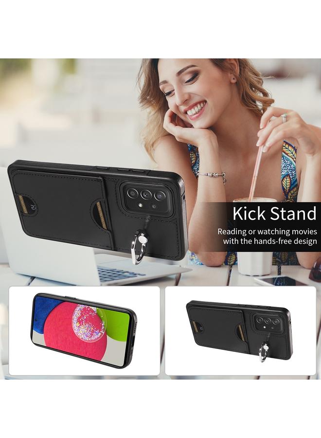 اس-توب جراب لهاتف Samsung Galaxy A52 5G / 4G / A52s 5G جراب هاتف بفتحة بطاقة من جلد العجل - Image 4