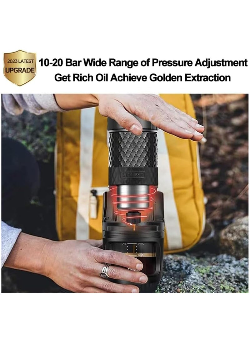 STARESSO - Classic Portable Espresso Maker, 2 in 1 Travel Coffee Maker, Compatible Capsules and Ground Coffee, Manual Espresso Machine, Hand Press Coffee Maker for Kitchen Travel, Camping, Hiking - Image 1
