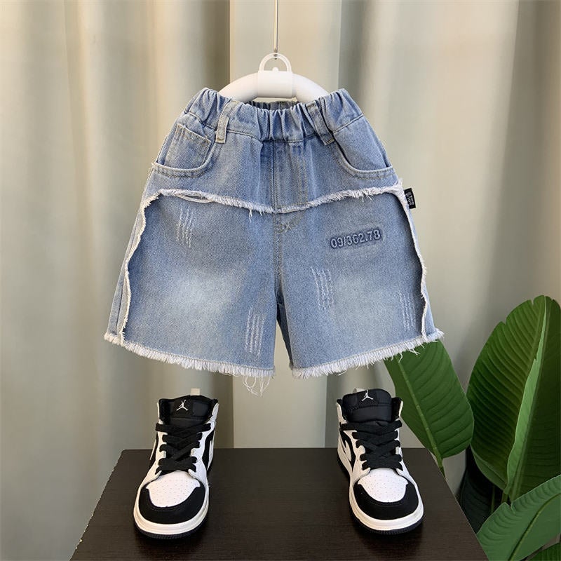 Boys' Summer Denim Shorts Stylish Baby Summer Thin Casual Pants Children'S Cool Five-Point Shorts - Image 5
