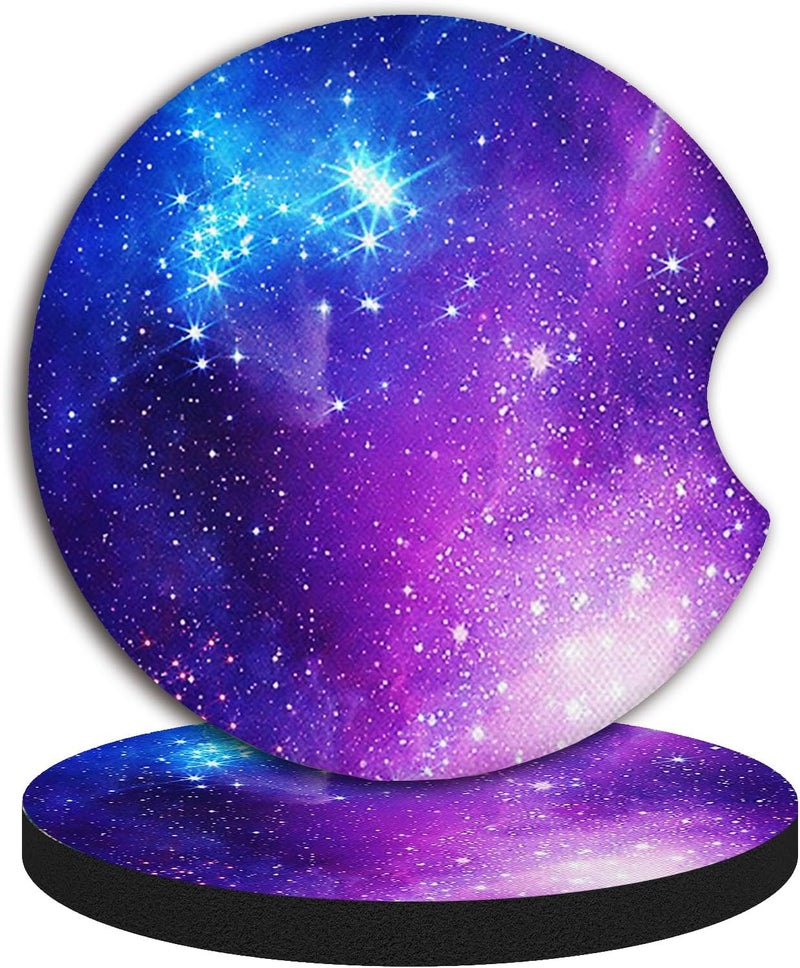 Adastrah 2pcs Nebula Pattern Car Cup Holder Coasters, Absorbent Drinks Coaster Mat for Cup Holders - Image 5