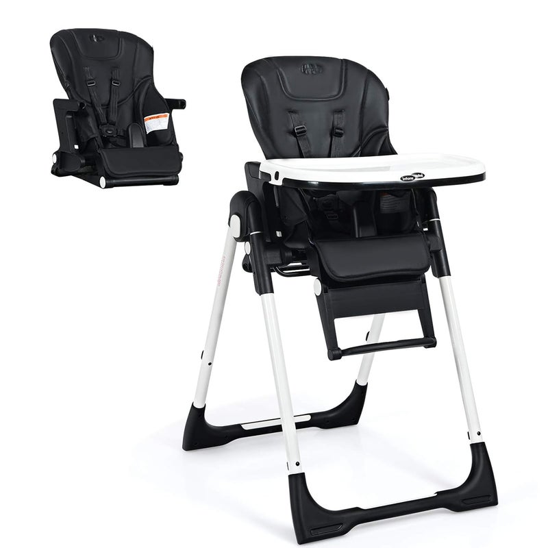 INFANS 4 in 1 High Chair–Booster Seat, Convertible Highchair w/Adjustable Height and Recline,Removable Tray,DetachableCushion, Installation-Free,Simple Fold for Baby, Infant& Toddler - Image 1