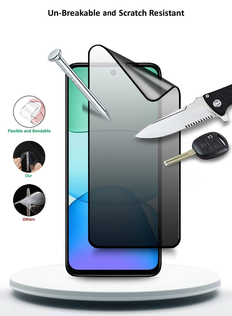 Wtech Xiaomi Redmi 13 4G 2024 Nano Ceramic Privacy Full Glue Full Cover Matte Flexible Screen Protector (MSCNMP) - Clear/Black - Image 4