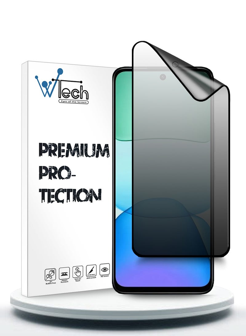 Wtech Xiaomi Redmi 13 4G 2024 Nano Ceramic Privacy Full Glue Full Cover Matte Flexible Screen Protector (MSCNMP) - Clear/Black - Image 1