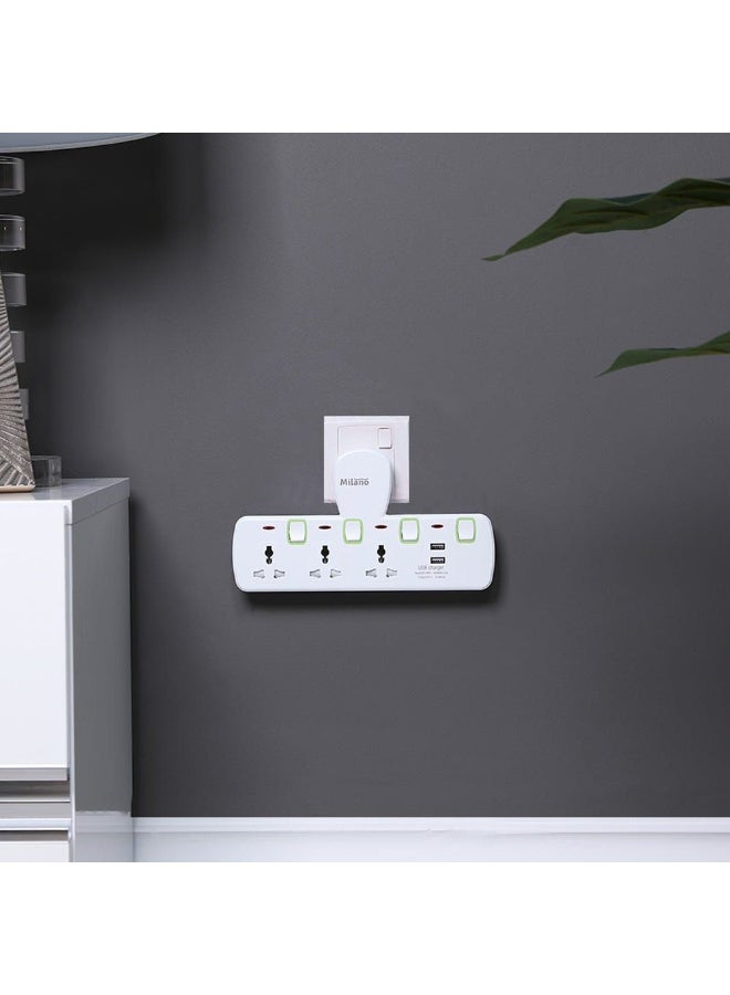 milano Danube Home Milano 3W With 2 Usb Charger - Electrical Socket With Usb Charger - Multi Color  - Image 3