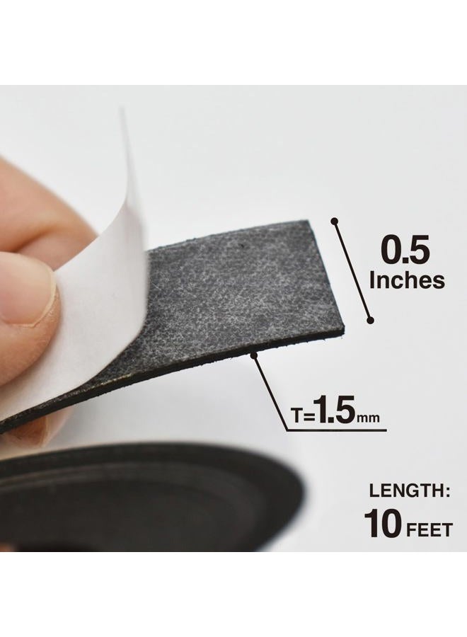 MagX Magnetic Tape with Adhesive 1.3 cm×3 m (3 Rolls), Ultra Thick 1.5mm, Magnetic Strip with Self Adhesive, Flexible Magnetic Roll Tape, Peel and Stick, Anisotropic Strong Magnets, Office Supply - Image 2