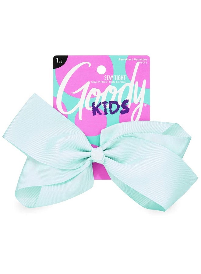 Goody Kids Large Bow Barrette Teal Stay Tight Closure Help Keep Hairs In Place Hair Accessories To Style With Ease And Keep Your Hair Secured For All Hair Types Pain Free - Image 1