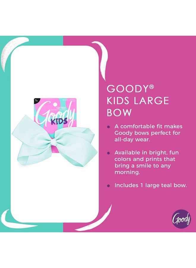 Goody Kids Large Bow Barrette Teal Stay Tight Closure Help Keep Hairs In Place Hair Accessories To Style With Ease And Keep Your Hair Secured For All Hair Types Pain Free - Image 2