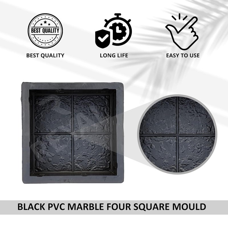 Reyal Black 8x8 Four Square Paver Block Mould 60mm Pack of 2 Material PVC Rubber Mold Paving Block Mold Pathmaker Road Garden Block DIY Cement Mold - Image 3