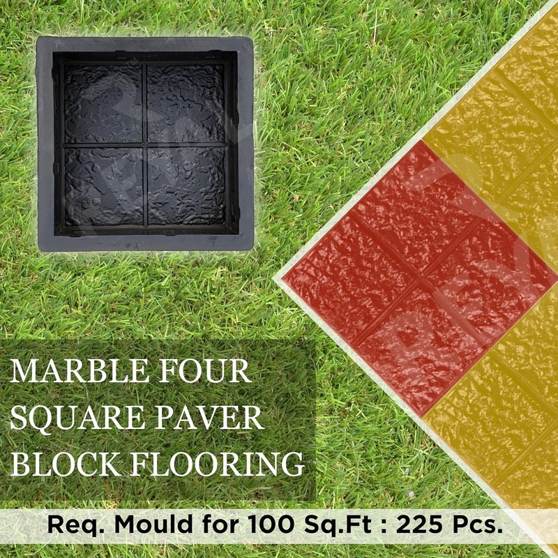 Reyal Black 8x8 Four Square Paver Block Mould 60mm Pack of 2 Material PVC Rubber Mold Paving Block Mold Pathmaker Road Garden Block DIY Cement Mold - Image 5
