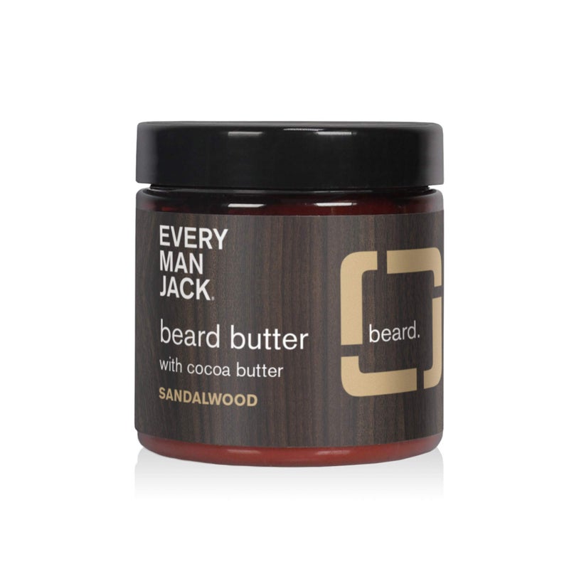 Every Man Jack Beard Butter- Subtle Sandalwood Fragrance - Rejuvenates, Hydrates, and Styles Dry, Unruly Beards While Relieving Itch - Naturally Derived with Cocoa Butter and Shea Butter - 4-ounce - Image 1