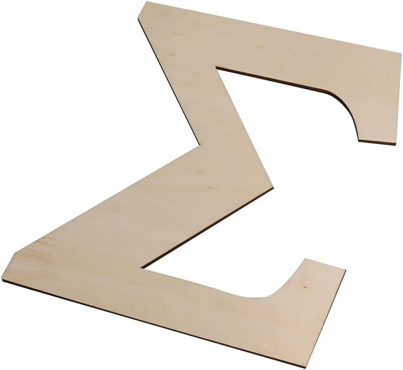 Focal20 Wooden Greek Letters, Unfinished 11 Inch Alphabet for DIY Crafts, Wood Letters Wooden Alphabets Letter Craft Pieces for DIY Display Decor (∑) 12 Inch - Image 2