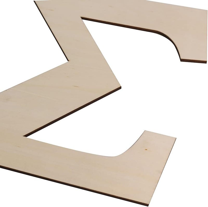 Focal20 Wooden Greek Letters, Unfinished 11 Inch Alphabet for DIY Crafts, Wood Letters Wooden Alphabets Letter Craft Pieces for DIY Display Decor (∑) 12 Inch - Image 3