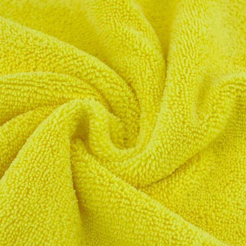 Polyte Premium Microfiber Cleaning Towel, 16x16 in, 24 Pack (Blue, Gray, Yellow) - Image 5