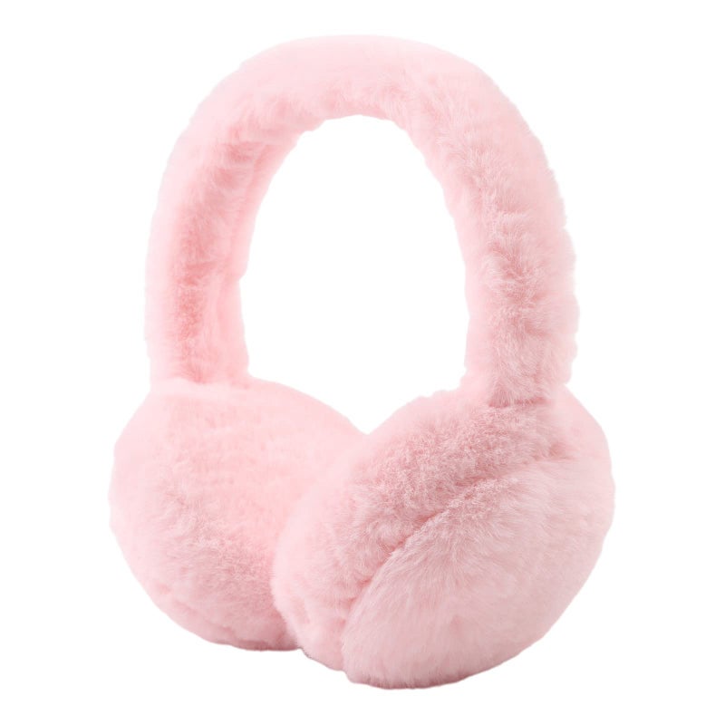 Pesaat Fluffy Ear Muff for Women Plush Foldable Earmuffs Kids Winter Earmuffs Girls Boys Cold Weather Ear Warmer (Light Pink) - Image 1
