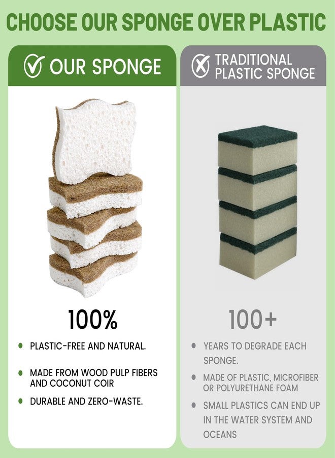 LILAC 12 Pack Natural Cellulose Sponges for Dishes - Non-Scratch Kitchen Scrub Sponges - 100% Biodegradable & Eco-Friendly Cleaning Sponges for Non-Stick Cookware, Bathroom & Household - Image 5