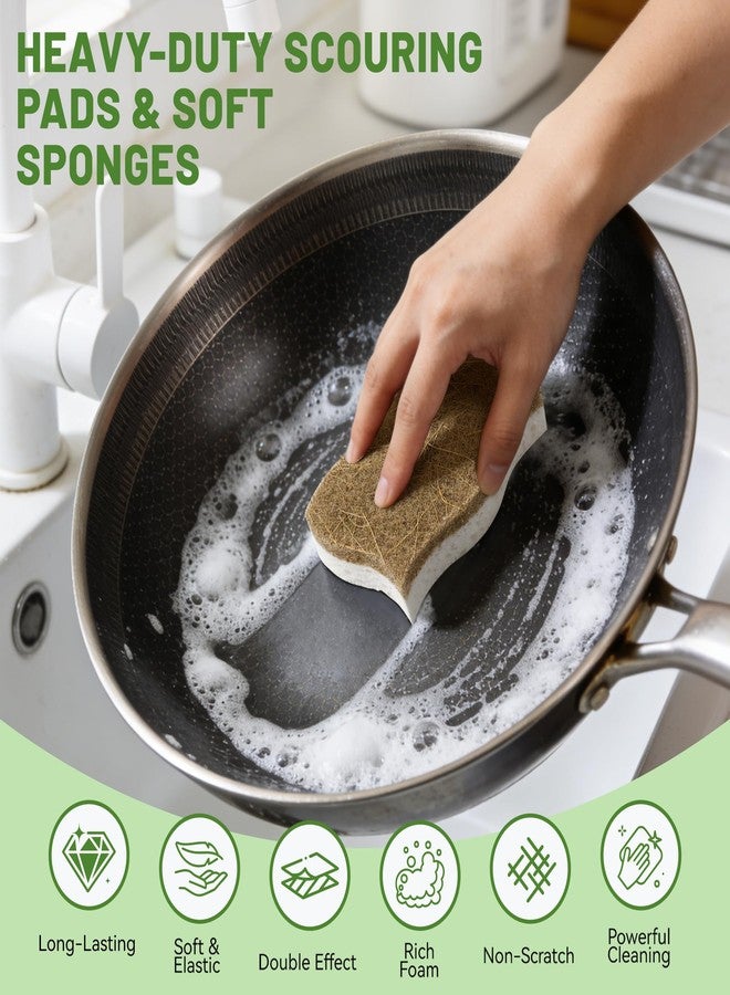 LILAC 12 Pack Natural Cellulose Sponges for Dishes - Non-Scratch Kitchen Scrub Sponges - 100% Biodegradable & Eco-Friendly Cleaning Sponges for Non-Stick Cookware, Bathroom & Household - Image 4