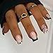 Maigitur French Tip Press on Nails Short Square Fake Nails Black Acrylic Nails with White Heart Design Stick on Nails Artificial Full Cover Glossy Glue on Nails for Women Girls Valentine's Day Manicure 24pcsâ€¦ - Image 2