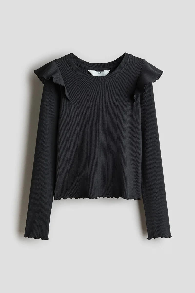 H&M Frill-trimmed cotton top