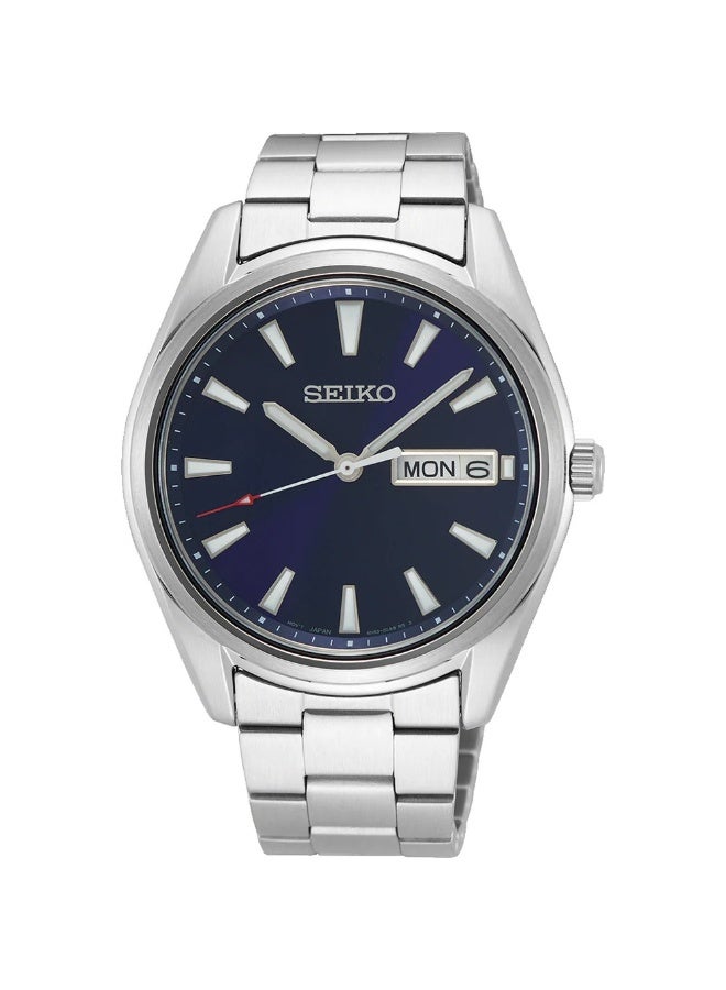 Seiko ساعة كلاسيكية SUR341P1، 40.2 مم قرص أزرق، سوار من الفولاذ المقاوم للصدأ، مقاومة للماء حتى 100 م - Image 1