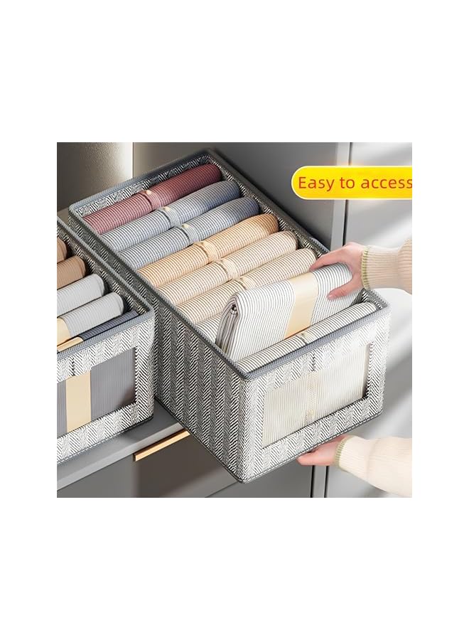 Green Tiger Wardrobe Clothes Organizer,4 Pack Drawer Organizers and Clothes Storage Boxes,26L Foldable Closet Organizer Bins Clothes Storage Baskets for Clothing,Jeans,Toys & Books,Wardrobe Organizer - Image 3