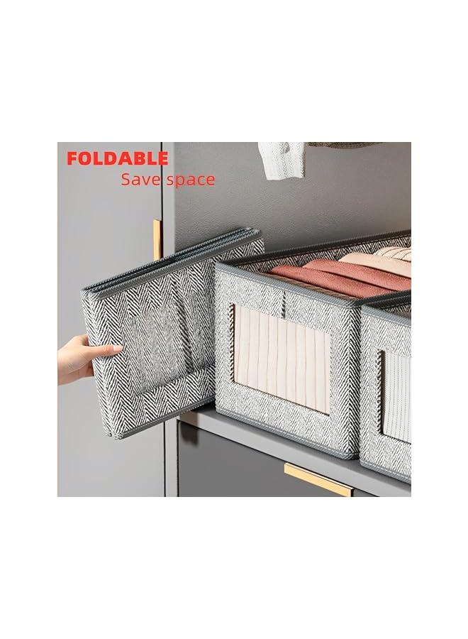 Green Tiger Wardrobe Clothes Organizer,4 Pack Drawer Organizers and Clothes Storage Boxes,26L Foldable Closet Organizer Bins Clothes Storage Baskets for Clothing,Jeans,Toys & Books,Wardrobe Organizer - Image 5