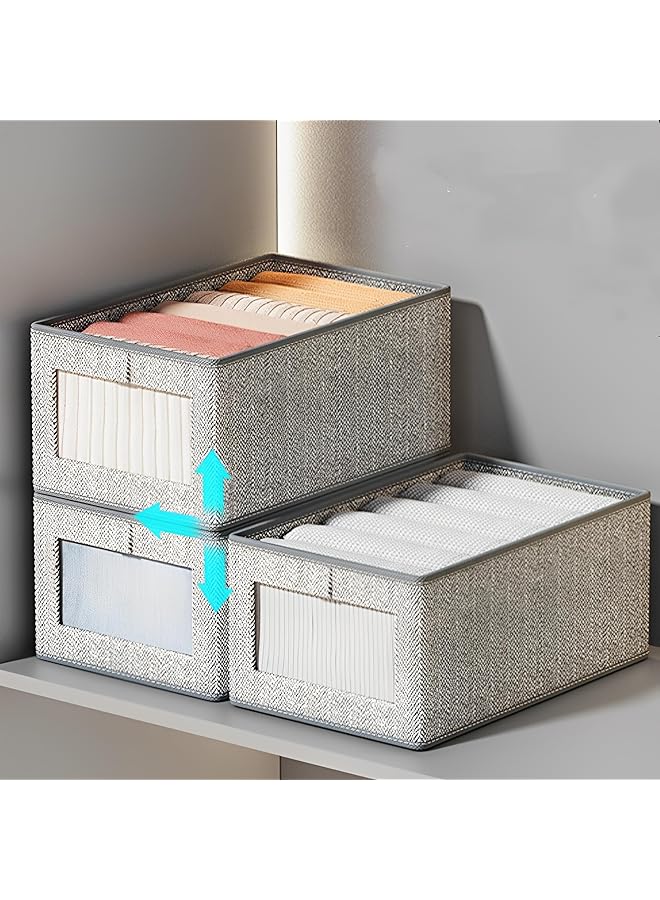 Green Tiger Wardrobe Clothes Organizer,4 Pack Drawer Organizers and Clothes Storage Boxes,26L Foldable Closet Organizer Bins Clothes Storage Baskets for Clothing,Jeans,Toys & Books,Wardrobe Organizer - Image 1