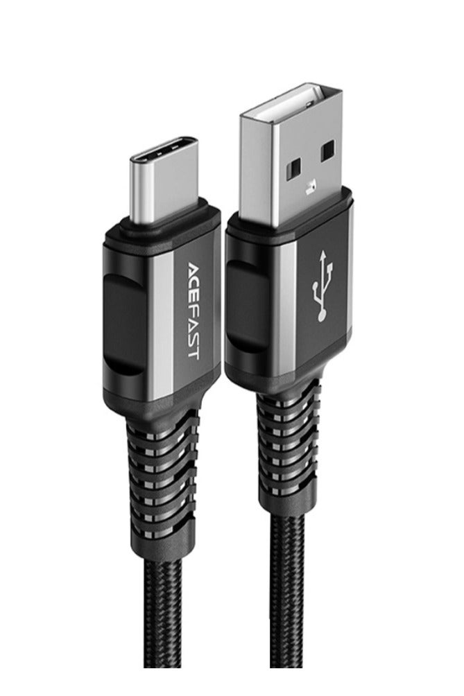 ACEFAST C1-04 USB-A to USB-C 3A Aluminum Alloy Charging Data Cable 1.2 Meter Black