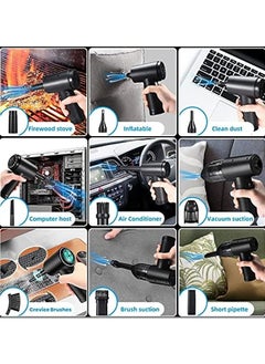 Homeosoobone Compressed Air Duster, Electric Air Duster and Vacuum 2 in 1, 3-Gear to 51000RPM, 6000mAh Cordless Duster Replaces Air Cans /Pump for Computer Keyboard Camera Car Home Cleaning  - Image 4
