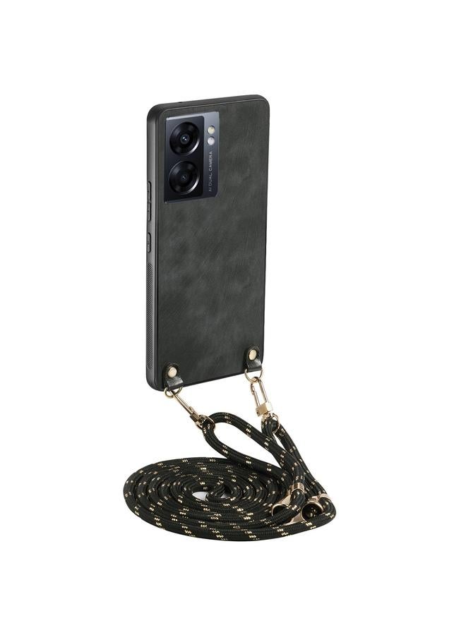 S-TOP Case For OPPO A57 5G Vintage Leather PC Back Cover Phone Case with Crossbody Strap - Image 1