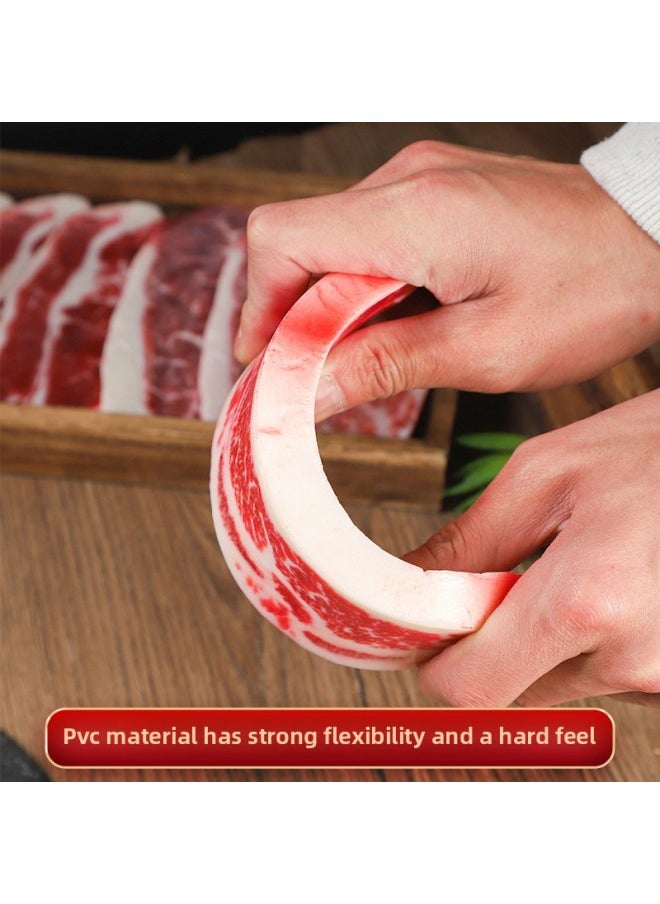 Simulated Sirloin Steak Ornaments Fake Beef Model And Beef Snowflake Tomahawk Denim Bone Barbecue Slice Luncheon Meat-Color:Triangular Beef Slices