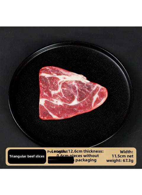 Simulated Sirloin Steak Ornaments Fake Beef Model And Beef Snowflake Tomahawk Denim Bone Barbecue Slice Luncheon Meat-Color:Triangular Beef Slices