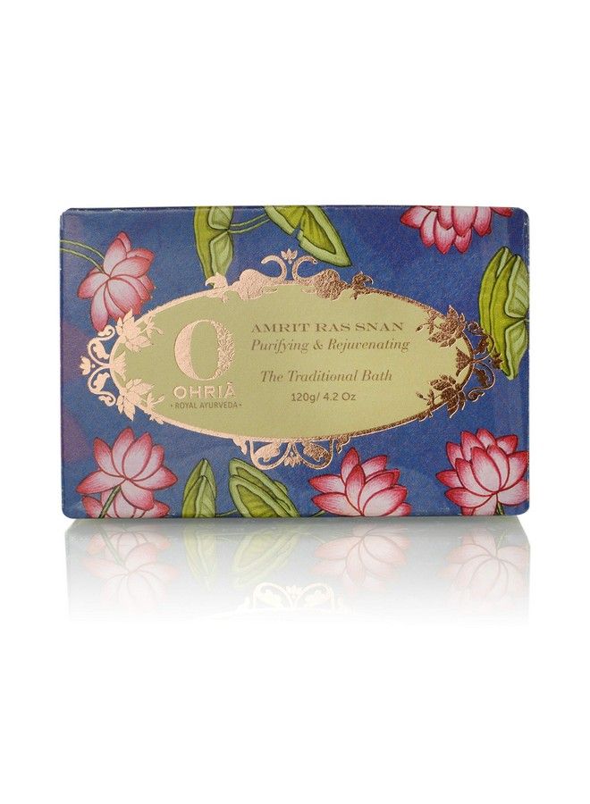 OHRIA Ayurveda Amrit Ras Bathing Bar ; Purifying & Rejuvenating Skin 120G - Image 3