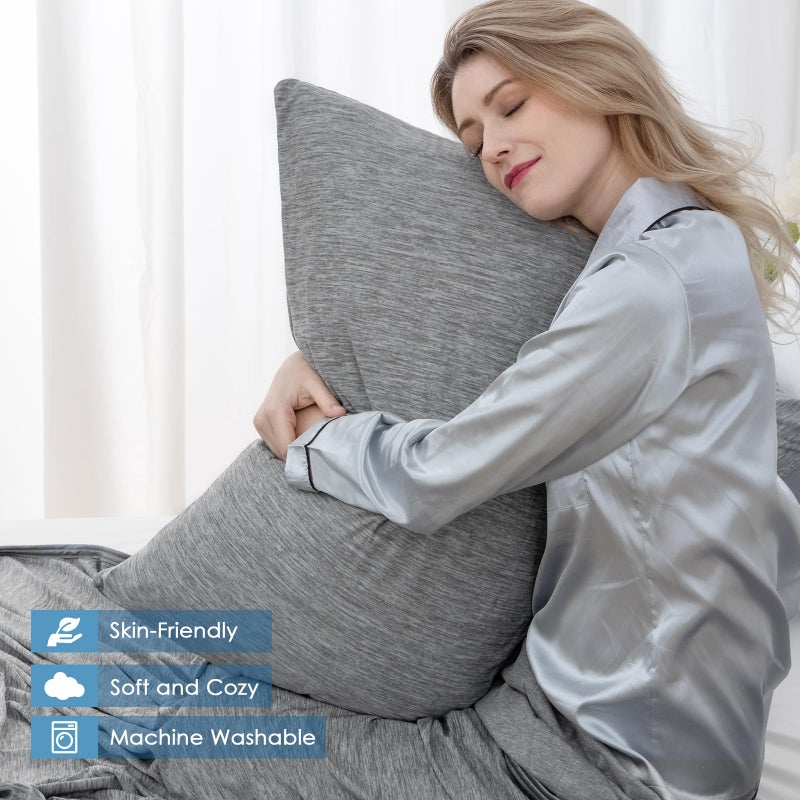 CHOSHOME Cooling Pillow Cases Zipper Pillow Covers Q-Max > 0.45 Zippered Pillowcases for Hot Sleepers, Soft, Breathable, Skin-Friendly, 2 Pack (Queen, 20"x30", Grey) - Image 5