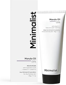 Minimalist Marula Oil 5 Face Moisturizer For Dry Skin With Hyaluronic Acid For Deep Nourishment Hydration For Men Women 50 g Pack of 1 - Image 1
