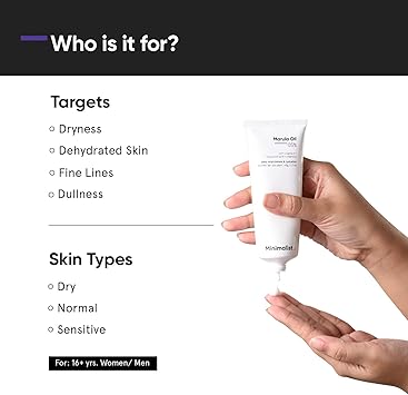 Minimalist Marula Oil 5 Face Moisturizer For Dry Skin With Hyaluronic Acid For Deep Nourishment Hydration For Men Women 50 g Pack of 1 - Image 2