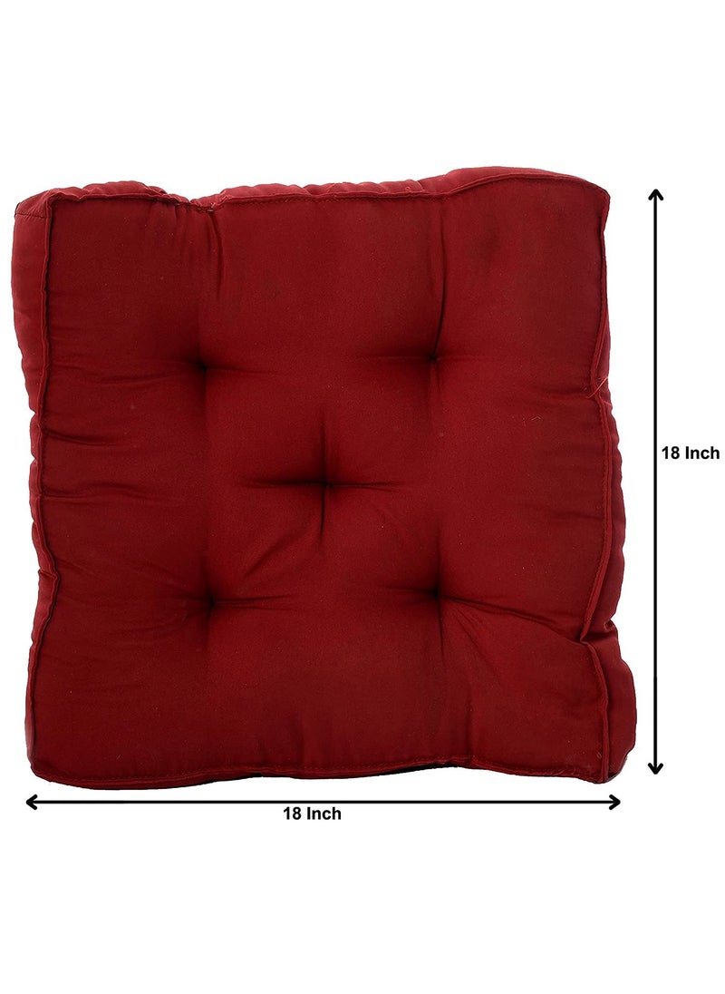 AARON INC AARON INC 1 Pcs Microfiber Square Chair PadCushion 45x45 cm Seat Cushions with Thick Cotton Filler Large Size for Sitting Pooja Dining Table Office Car Outdoor Red  - Image 5