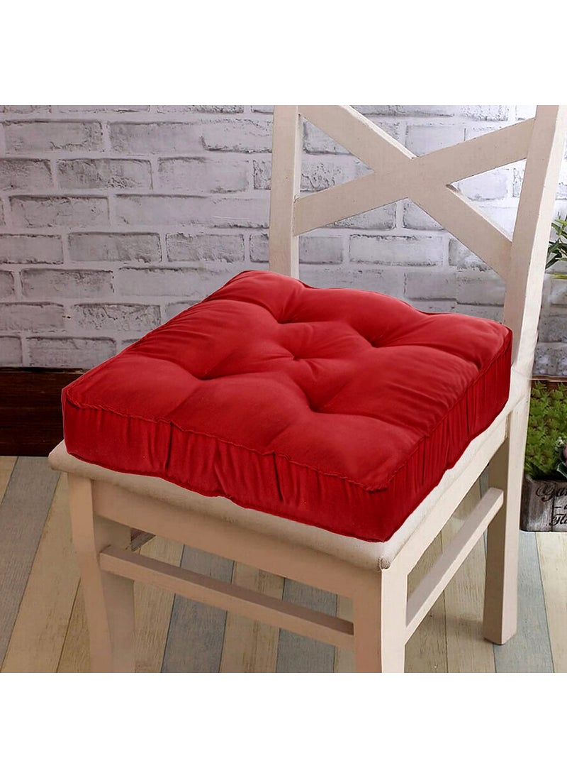 AARON INC AARON INC 1 Pcs Microfiber Square Chair PadCushion 45x45 cm Seat Cushions with Thick Cotton Filler Large Size for Sitting Pooja Dining Table Office Car Outdoor Red  - Image 2