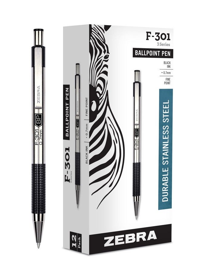 Zebra Pen Zebra F-301 Ballpoint Stainless Steel (Black)  - Image 1