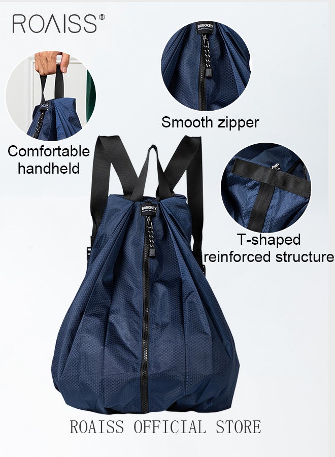 roaiss Unisex Multifunctional Backpack Outdoor Foldable Rucksack for Sports Travel Climbing Training Foldable Bookbag Portable Convenient Shopping Tote Bag - Image 5