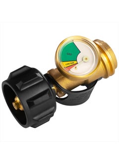 Propane Tank Gauge Level Indicator Leak Detector Gas Pressure Meter Universal for RV Camper, Cylinder, BBQ Gas Grill, Heater and More Appliances-Type 1 Connection
