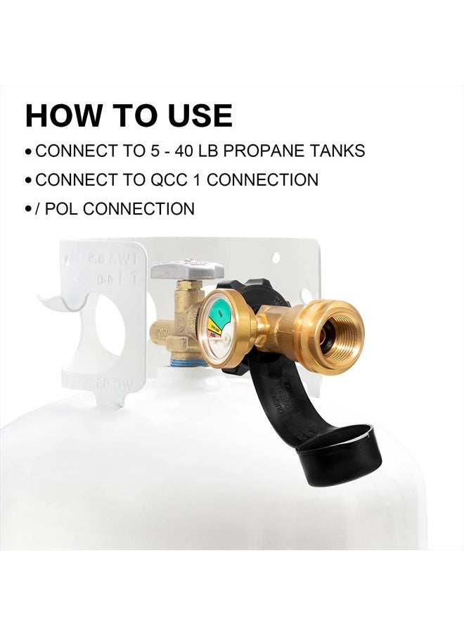 DOZYANT - Propane Tank Gauge Level Indicator Leak Detector Gas Pressure Meter Universal for RV Camper, Cylinder, BBQ Gas Grill, Heater and More Appliances-Type 1 Connection - Image 1