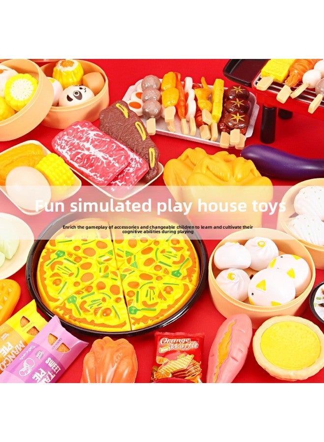 Children Play House Barbecue Toys Simulation Food Puzzle Baby DIY Kitchen Boys And Girls Cooking Suit-Color:Chinese And Western Food 36-piece Set (color Box) - Image 5