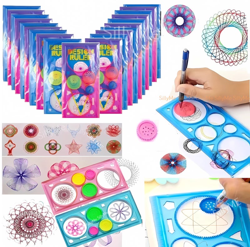 SILLYME 30pcs Designer Ruler Return Gifts birthday party for kids - Spinograph art stationery - Best Return gift for kids birthday age 6-10 - Image 1