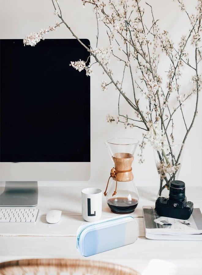 minimaliving مقلمة مينيماليڤينج، حقيبة أقلام رصاص ملونة من السيليكون المقاوم للماء، حقيبة أقلام أنيقة وخفيفة الوزن وقابلة للحمل، لوازم مكتبية صغيرة أنيقة للبالغين والنساء والرجال (أزرق) - Image 5