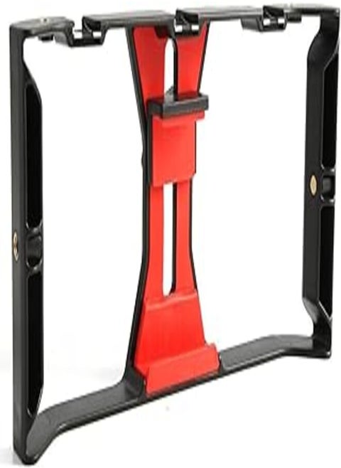 HIFFIN Film Making Vlogging Rig Case Stabilizer, This Dual-Handle Smartphone Video Rig. Stabilizer with 3 Cold Shoe Mount for Accessories and Bracket for Smartphones up to 7" Inches in Width.