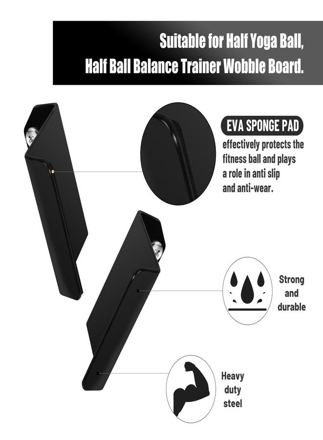 LHERUT Heavy Duty Balance Trainer Ball Holder Wall mount,Half Exercise Ball Storage Bracket for Strength Fitness Ball,Yoga Stability Ball Rack Organizer for Home Gym Workouts（Excluding balls） - Image 4