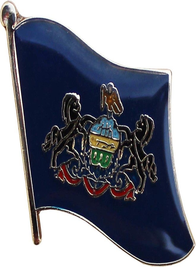 Flagline Pennsylvania Flag Die-struck Metal Single Lapel Pin with Butterfly Clasp Closure - Image 1