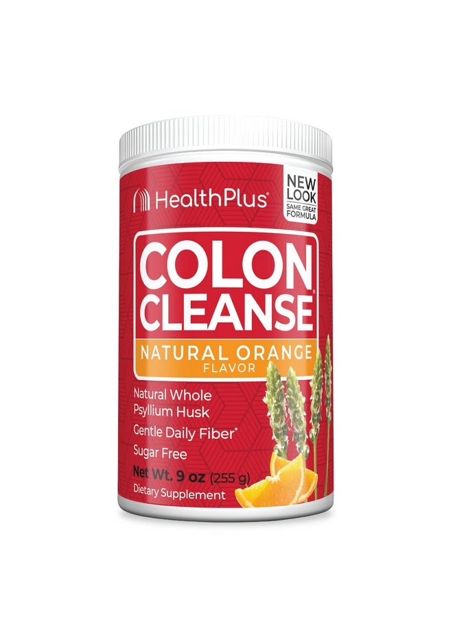 Health Plus Colon Cleanse Natural Daily Fiber No Artifical Flavors Natural Sweetener Gluten Free Detox Heart Healthy Orange Flavor (9 Ounces 36 Servings)  - Image 1